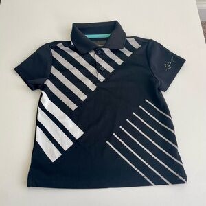 Greg Norman Kids Polo with Black and White Geometric Design Size 4T